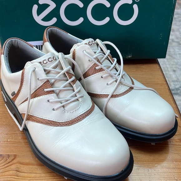 Ecco classic saddle white cognac Gore-Tex Golf Shoes - Size 36 - Picture 2 of 14